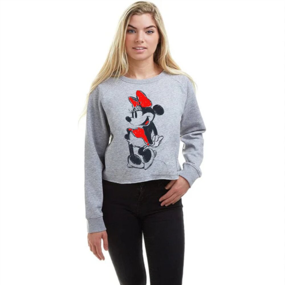 Disney Women's Minnie Mouse Crew Neck Sweatshirt